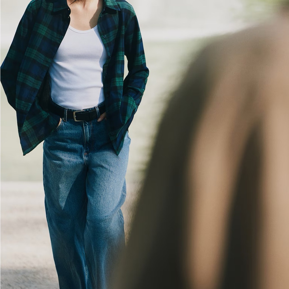 Green oversized flann shirt